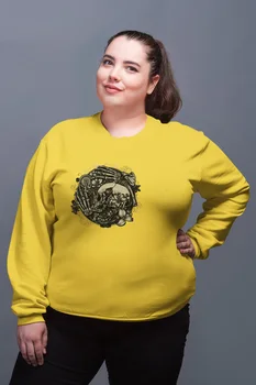 

Angemiel Wear Hours Wrapped Skeleton Man Yellow Women Sweatshirts