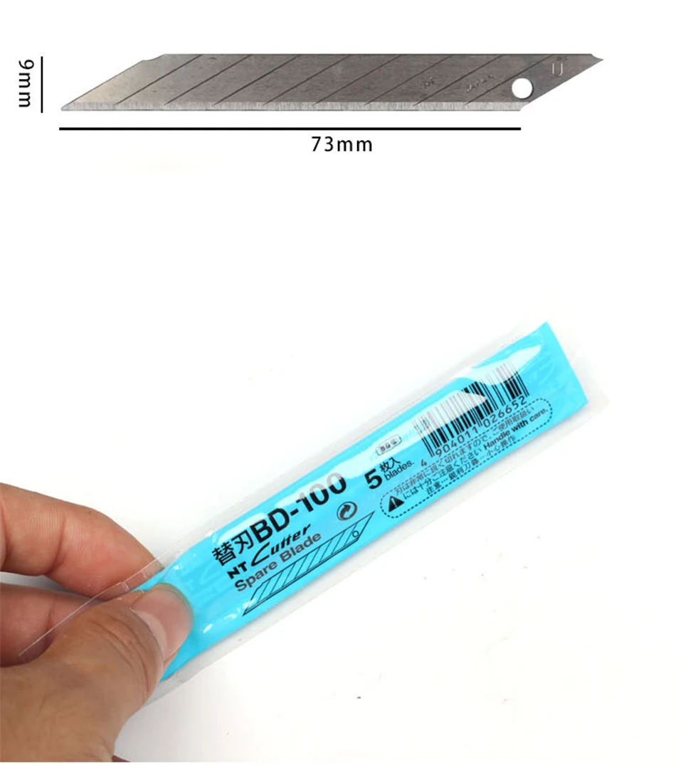 50팩 일본산 NT 커터 블레이드 BD-100 - 전문가용 30 °   9mm 비닐 랩 및 자동차 틴트 커팅 도구 교체용 블레이드