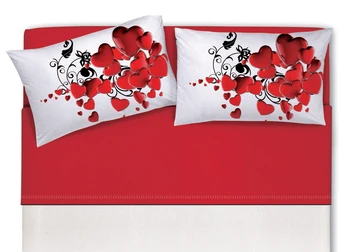 

Full bed sheets 100% cotton line digital Spin Off design Hearts