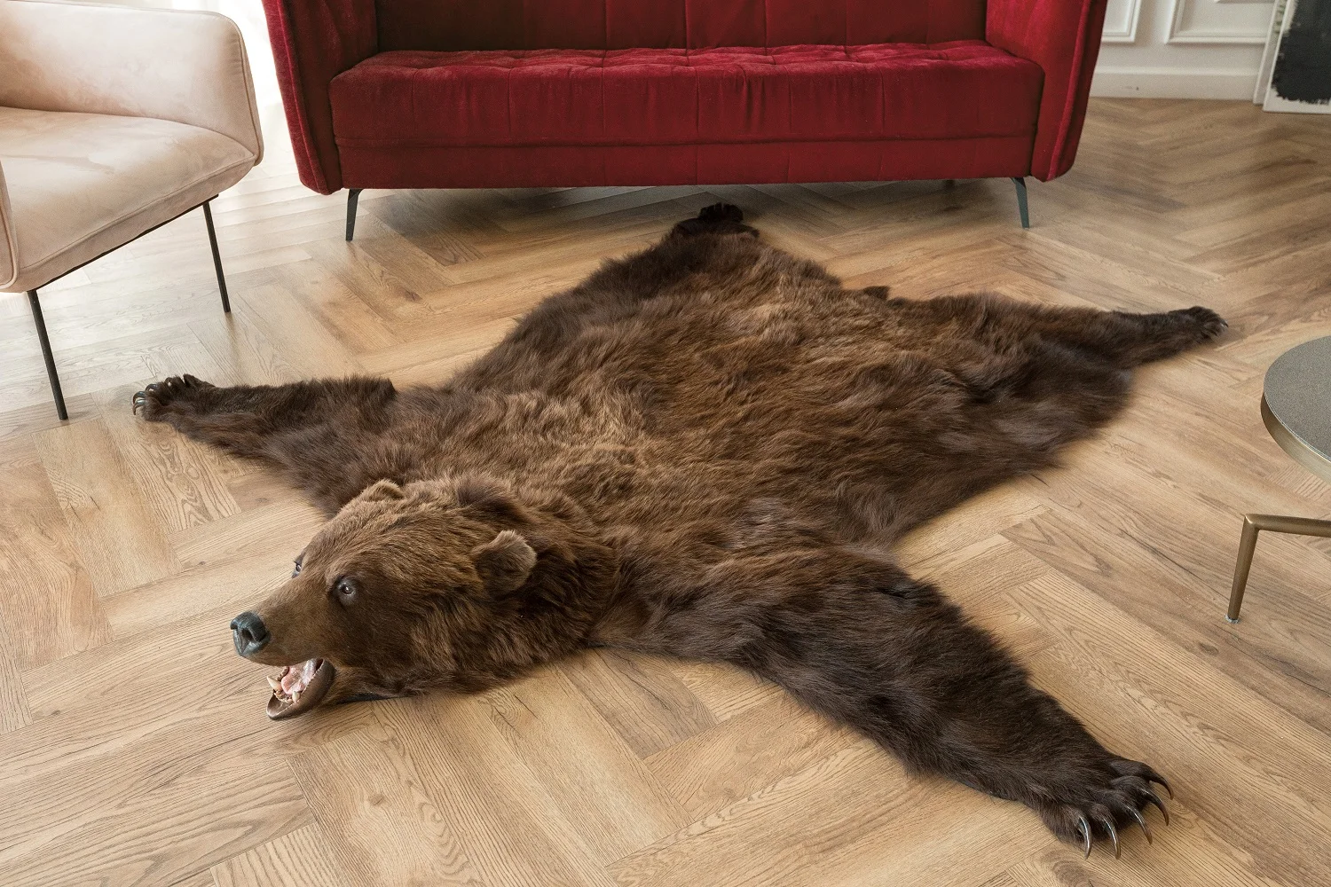 Portavoz sutil consumidor Alfombra de oso marrón natural, cubierta de respaldo, 260 de ancho, 180 de  diámetro, 250 _ - AliExpress Mobile