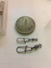 FISHINAPOT-30 unids/lote 2 #-10 #, Conector de acero inoxidable, cebo giratorio para pesca, anzuelo giratorio de bloqueo rápido