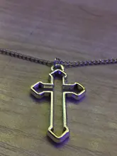 Collar con colgante gótico de Cruz hueca para hombre y mujer, collar de estilo callejero, Color plateado, regalo, joyería de cuello al por mayor