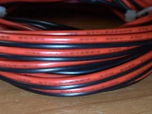 Cable eléctrico de cobre estañado de 2 pines, Cable de extensión de alimentación de larga duración, 300V, PVC, rojo, negro, 18, 20, 22 AWG