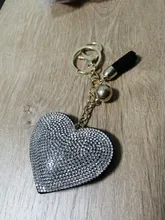 ZOSHI-Llavero borla cuero con forma de corazón, llavero con anilla para llaves, llavero de cristal de Metal, bolso con abalorio, colgante automático, regalo, precio al por mayor