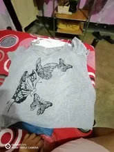 Camisetas de manga corta con estampado de mariposa para mujer, blusa de talla grande XL, 2021