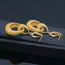 Oro círculos de metal pendiente para las mujeres Maxi Vintage de moda lindo pendientes de regalo de Navidad venta al por mayor de la joyería