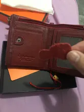 Cartera de piel auténtica para mujer, billetera biplegable, tarjetero de identificación rojo, monedero con doble cremallera, pequeño, 2021