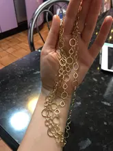 Cadenas de eslabones de latón hechas a mano, anillos redondos cerrados de 1 metro, 12MM + 8MM, accesorios Diy, venta al por mayor, 21498