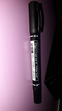 9 unids/set Punta doble marcadores permanentes negro rojo azul tinta 0,5mm-1mm bolígrafos para la escuela suministros de oficina estudiante papelería