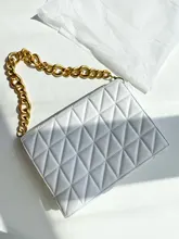 Bandoleras acolchadas con cadena gruesa para mujer, bolsos de mano acolchados, de marca, 2020