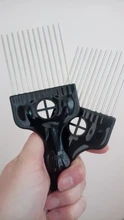 Peine de Metal negro para uso en salón, peine para pelo Afro Americano, herramienta de peinado