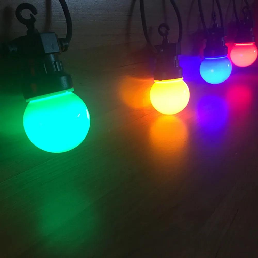 IP65 LED Globe G50 Multicolor Bulb String Connectable Outdoor Colorful String Lights For Decorative Wedding Christmas Garland fairy light tree String Lights