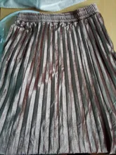 Falda plisada de terciopelo para mujer falda larga clásico informal de cintura alta color gris y coreano para fiesta y escuela 2020