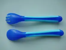 2 unids/set recién nacido silicona cuchara bebé horquilla de temperatura de seguridad de niños cubiertos para niños alimentación de bebé niño niños niñas suave