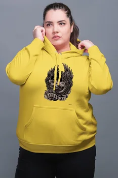 

Angemiel Wear Jerkslab Skull And Crossbones Yellow Women 'S Hooded Sweatshirt