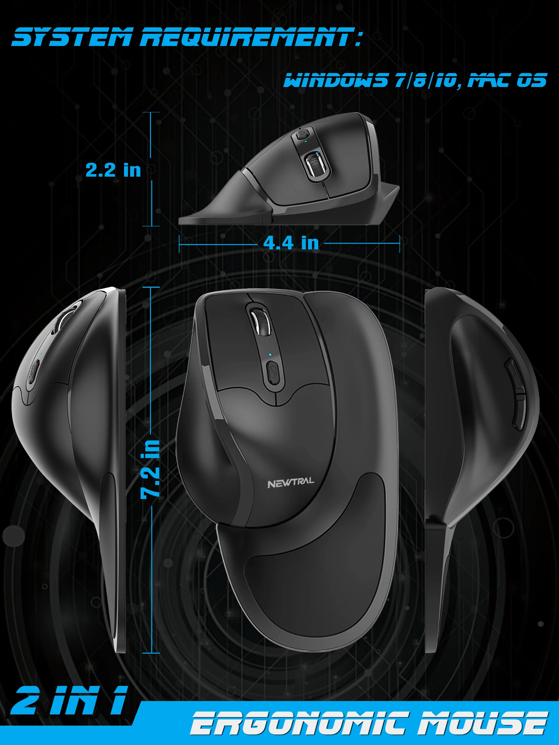 wired computer mouse Wireless Ergonomic Vertical Mouse Right left Hand Office Gaming  Removable Palm Wrist Healthy Mice Mause For PC Compu cool gaming mouse