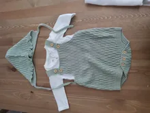Conjunto de 2 uds. De ropa de punto para bebé, Pelele de algodón con botón en la entrepierna, mono de una pieza + sombreros para niño pequeño, trajes para niño y niña
