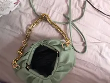 Bolso de mano de día para mujer, cadena dorada gruesa, pinza para masa, bolso de hombro, bolsa de hombro, Baguette plisado, 2021