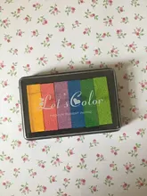 Almohadilla de tinta no tóxica de seguridad, 6 colores, almohadilla de tinta creativa de arco iris, sello de goma a base de aceite para impresión de dedos de niños, regalo artístico para niños