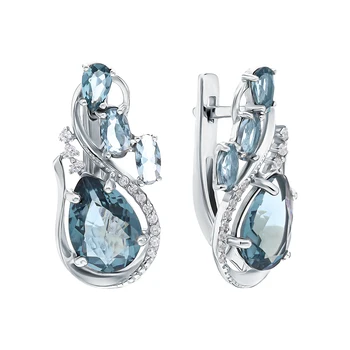 

Silver earrings with cubic zirconia sunlight sample 925