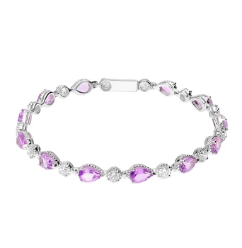 

Silver Bracelet with amethyst and cubic zirconia sunlight sample 925
