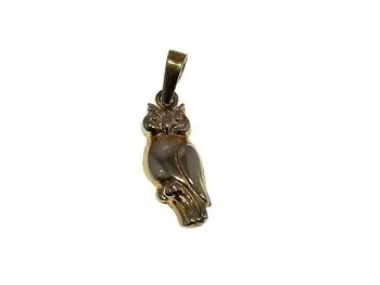 

Owl pendant in yellow gold plated silver collection MS.