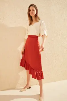 

Trendyol Asymmetrical Flounces Skirt TWOSS20ET0089
