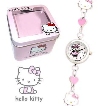 

Hello Kitty Reloj Pulsera cadena metal - caja metal 3modelo