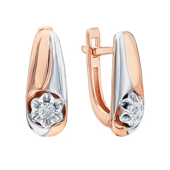 

Gold earrings with diamonds sunlight sample 585