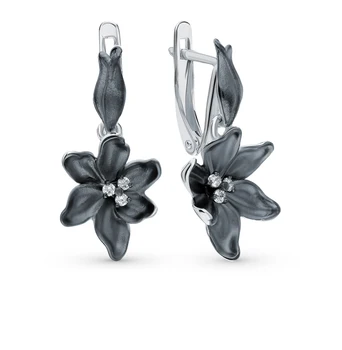 

Silver earrings with cubic zirconia sunlight sample 925 test