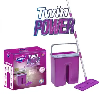 

Parex Twin Power Automatic Cleaning Set Mop Avoid Hand Washing Ultrafine Fiber Cleaning Cloth Home Kitchen Wooden Floor