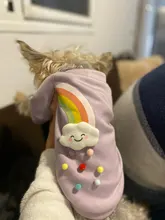 Cute Pet Dog Clothes Puppy sweater T-shirt Shirt Cute Rainbow printing Pajamas Cat 