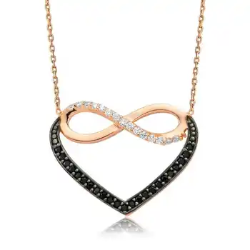 

KUTAYDAN 925 Sterling Silver Heart Infinity Ladies Necklace