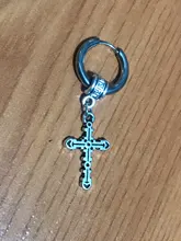 Pendientes de acero inoxidable para hombres y mujeres, aretes falsos, Punk, negros, sin perforación, estilo gótico, Hip Hop