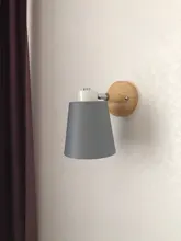 Wall-Lights Bedside Wooden Bedroom Nordic-Macaroon Modern Ce E27 for 6-Color Steering-Head