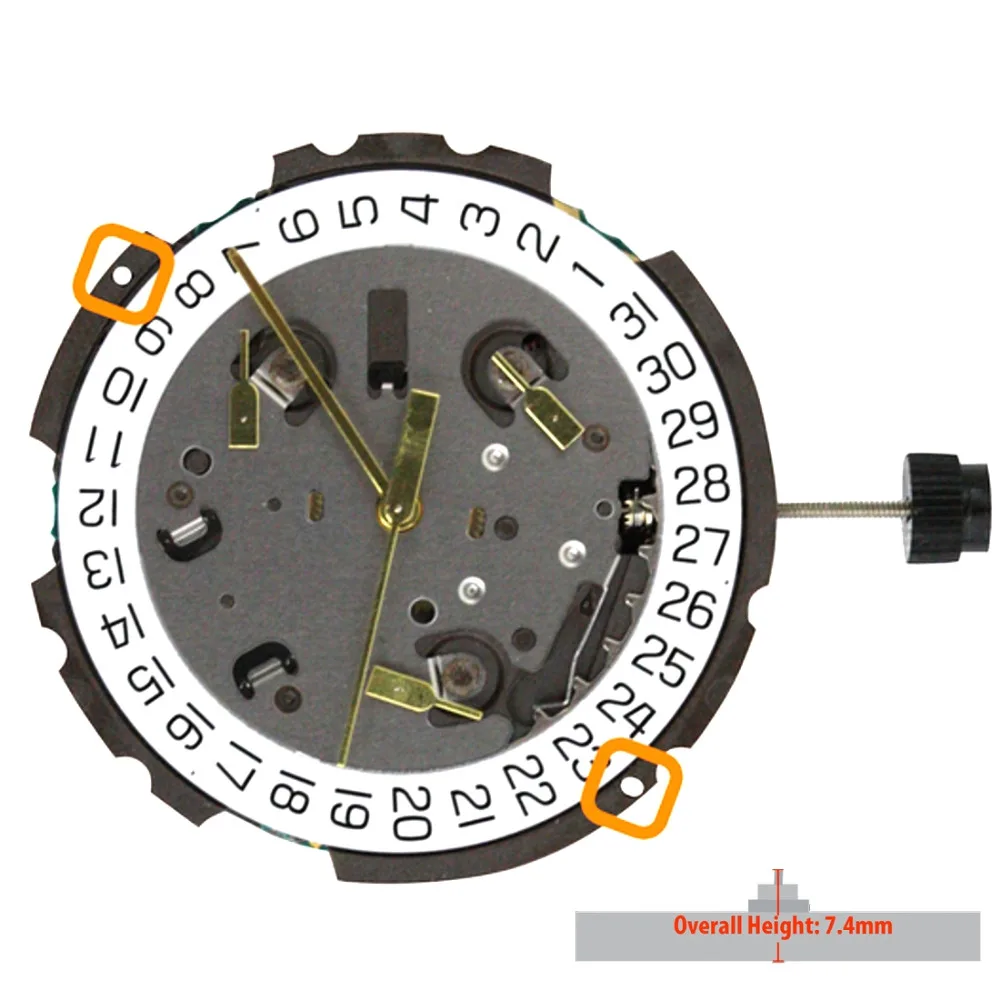 ETA G10.211 часы кварцевый механизм Дата в 4:00 общая высота 7,4 мм