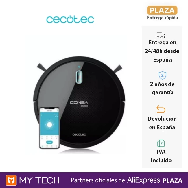 Cecotec Robot vacuum cleaner Conga 1090, Connected Force and 1090 series,  smart, sweep and scrub, special animals, eco, silent|Vacuum Cleaners| -  AliExpress