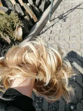 S-noilite-Peluca de cabello sintético para mujer, postizo de encaje suave, moño desordenado, banda elástica para el pelo, 85g