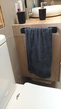 Accessories Towel-Holder Wall-Mounted Washroom Black Aluminum Square Space Single