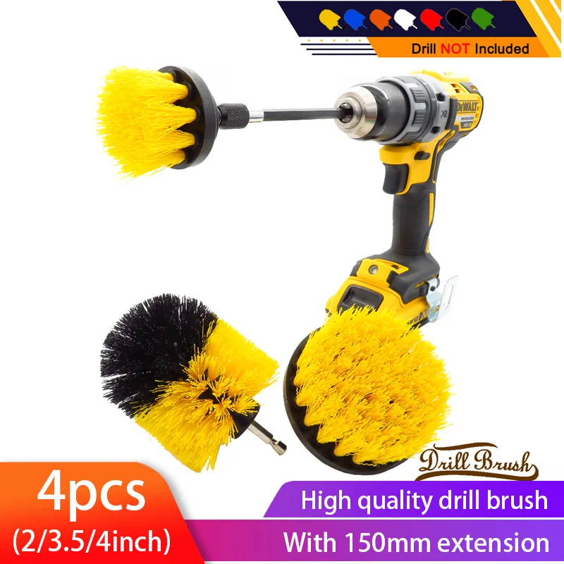 4Pcs Drill Brush Power Scrubber,Tile and Grout Kitchen Bathroom cleaning kit 