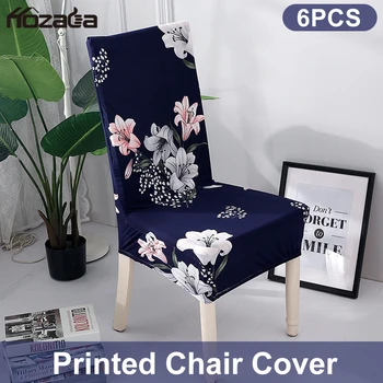 

Hozada 6PCS Chair Covers Elastic Chair Covers Non-slip Chair Covers Removable Washable Chair Seats Protector Slipcover Stretch