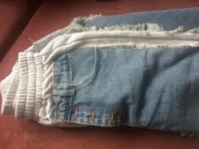 Loose Trousers Fit-Pants High-Waist Women Fashion Denim EAM Spliced Knitting Tide Autumn