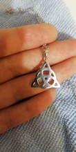 Joyería Vintage Triquetra Trinity collar de colgante de nudo collares y colgantes de Plata de Ley 925 para mujer (JewelOra NE101914)