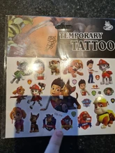 Juguetes De Tatuajes de la patrulla canina para niños, pegatinas de papel de tatuaje, pasta impermeable para fiesta, regalo de cumpleaños