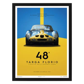 

Poster in the frame Ferrari 250 GTO - Blue - Targa florio-1964, 32x42 cm