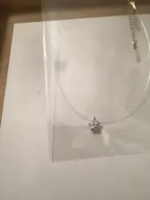 Colgantes redondos de circón AAA para mujer, collar de hilo de pescar transparente Invisible, gargantilla de Metal, Color dorado y plateado