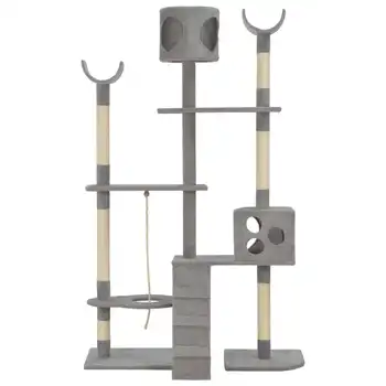 

Cat Tree with Sisal Scratching Posts Grey 180 cm