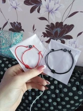 Pulsera hecha a mano con 26 letras, cuerda de rosca negra y roja, pulseras ajustables con iniciales del nombre para hombre y mujer, joyería con estilo para pareja