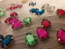 Claw-Button Garment-Accessories Beads Glass-Stone Navette Jewels Crystal Rhinestone Flatback