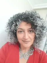 NNZES-peluca Afro rizada para mujeres negras, pelo largo sintético con flequillo, color negro y gris, 14 pulgadas